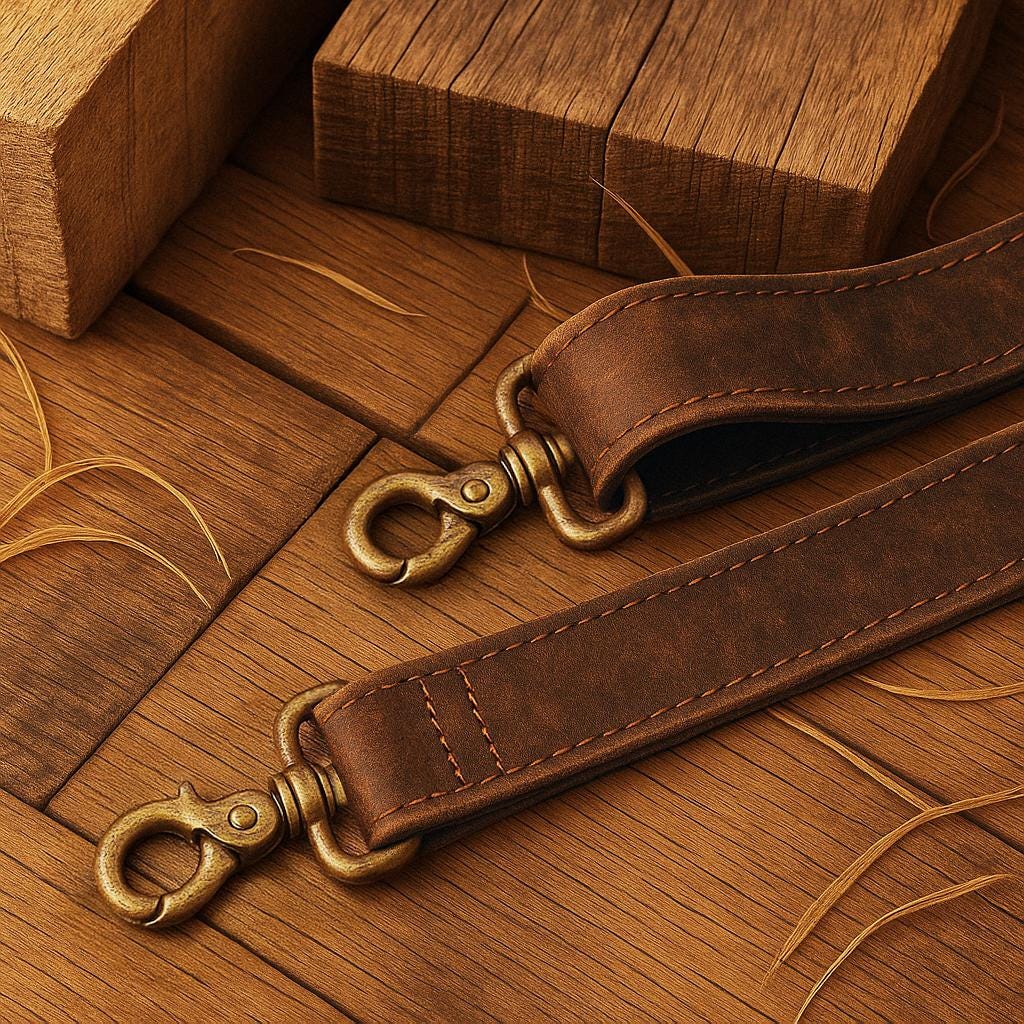 Personalized Leather Messenger Bag: 16-inch Laptop Briefcase, Brass Hardware